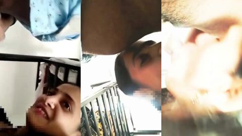 Agra housewife Teena sucking deeply husband's black cock in morning