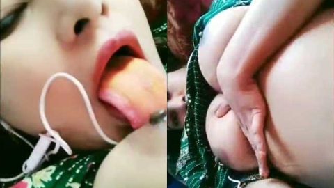 Bangladeshi beautiful girl licking her own nipples