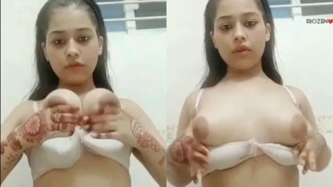 Bangladeshi girl toying with her cute boobs on cam