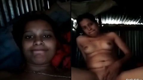 Bangladeshi village girl masturbating her clit for her lover