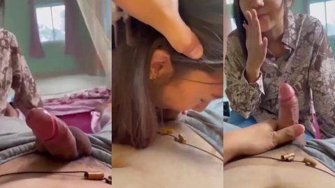 Beautiful Northeast girl first time sucking new boyfriend's white cock