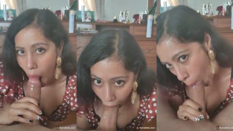 Beautiful desi girl's stunning BJ and hand play makes bf cum fast