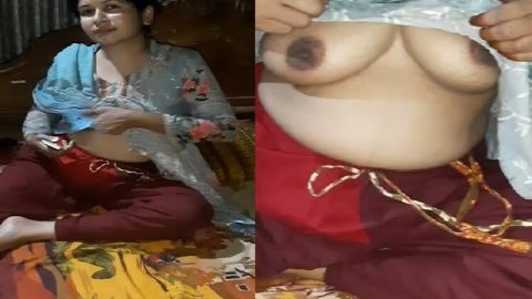 Bengali MILF boobs show to lover before viral sex