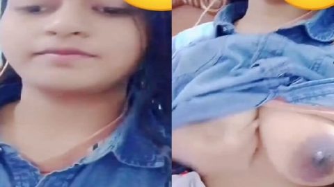 Bengali college girl shows big boobs on video call