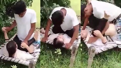 Bhojpuri alone girl gets pussy penetrated by bf in courtyard