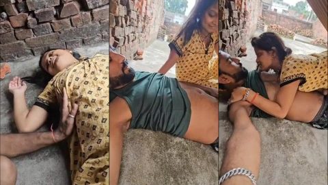 Bhojpuri village bhabhi and devar open romance on roof