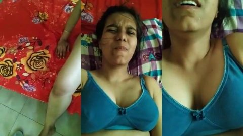 Chubby horny girlfriend fucking thirsty pussy from ex-boyfriend