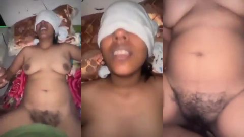 Cuckold husband fucked blindfolded wife from office colleague