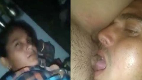 Dehati GF pussy licking by lover on cam