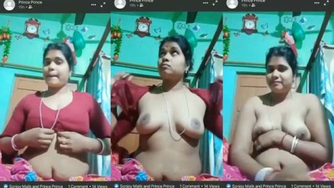 Desi Bhabhi shows her cute soft boobs