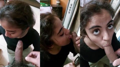 Desi college student girl romantically sucking tution teacher's dick