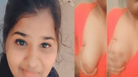 Desi cute college girl boobs show selfie video
