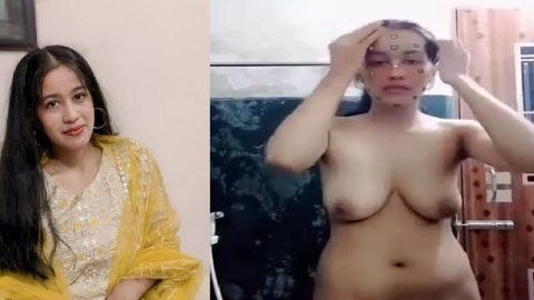 Desi girl video making in bathroom before nude bath