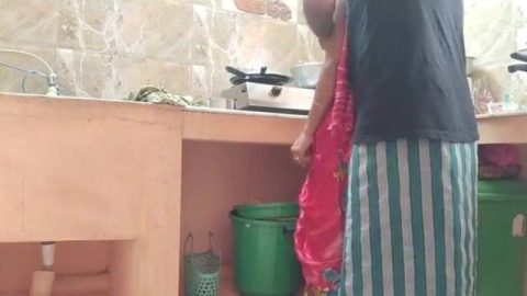 Desi house owner enjoying sunday with slutty maid in kitchen