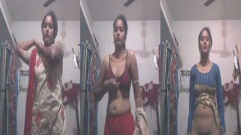 Desi naughty wife Stripping Her Saree For Lover - Indian Aunty Hot
