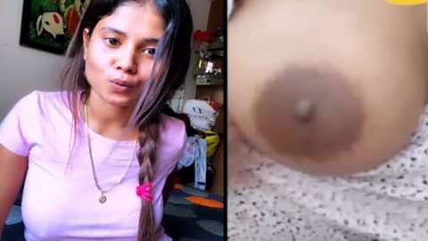 Desi video call boobs show of cute GF viral MMS