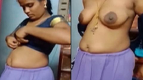 Desi village bhabhi stripping saree and blouse