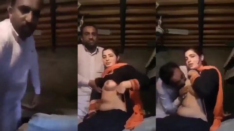 Dhaka Bangla horny bhabhi's boobs secretly sucked by relative guy
