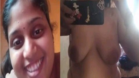 Friend sister topless selfie with smiling face