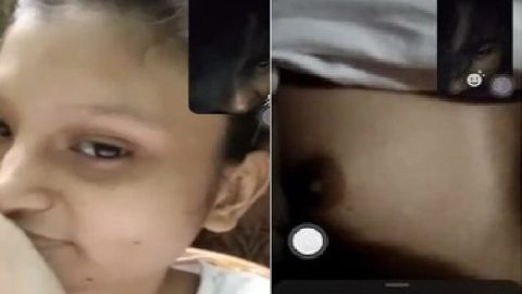 Gf with small boobs show on video call viral MMS
