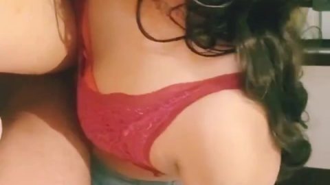 Horny Indian bitch giving BJ to two clients in threesom
