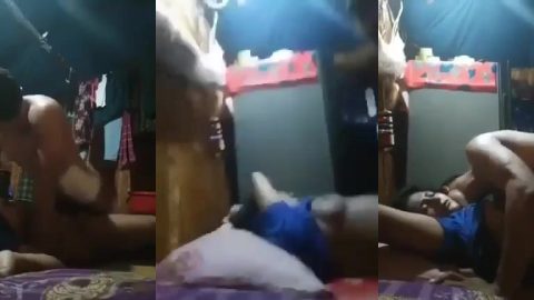 Horny South Indian village guy fucking his chubby sleeping wife