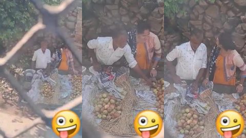 Hot bhabhi giving handjob to fruit seller uncle in public viral mms