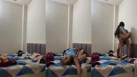 Hot young cousin couple enjoying hard chudai after parents went out