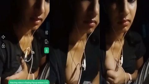 Indian Tiktoker girl showing boobs to her lover