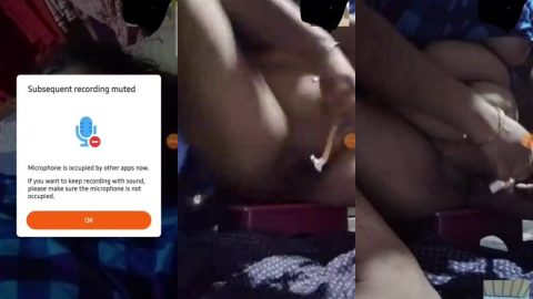 Indian chubby aunty shaving hairy pussy on vc with husband