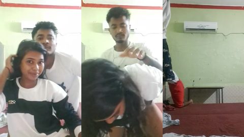 Indian college lovers fucking in doggy style sex on live cam