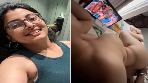 Indian girl watching porn sex video before fucking