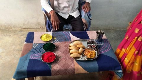 Indian husband and wife enjoying fuck with holi colours