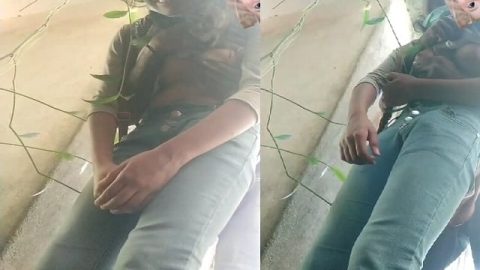 Indian lovers outdoor boob press viral MMS update