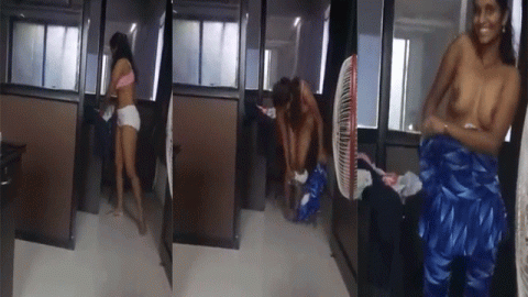 Tamil office girl changing dress inside office MMS clip