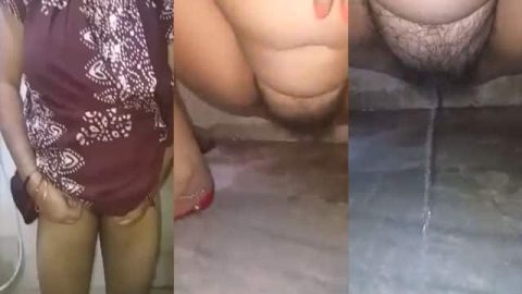 Indian wife pissing on selfie cam video