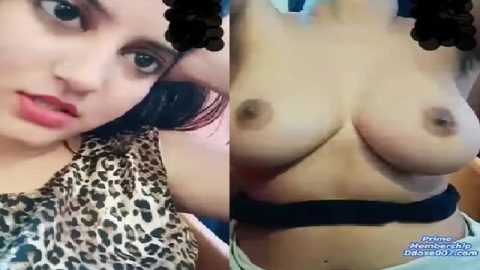 Insta model nude Laila playing with big boobs