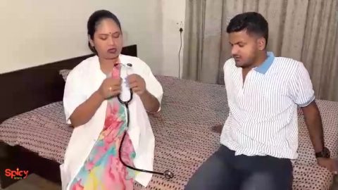 Ladie doctor fucked hard by naughty patient during fullbody checkup