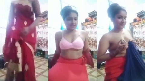 Lucknow desi girl in saree makes bf horny with nude erotic vc