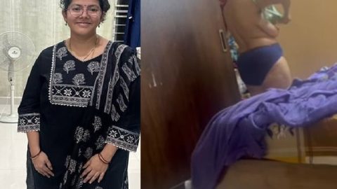 MILF teacher big boobs showing during dress change