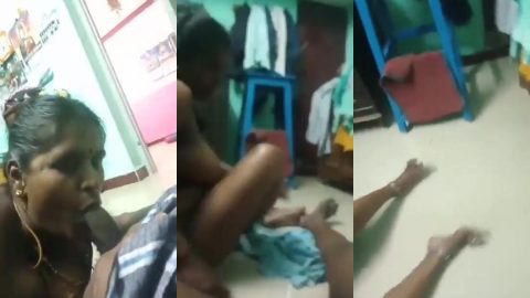 Malayali village aunty giving blowjob to tired husband