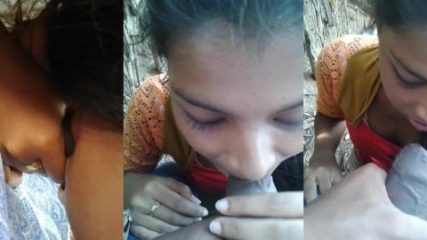 Malayali village girl sucking dramatically her bf's cock behind college