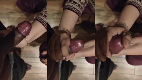 Mature bhabhi playing with delivery boy's dick and balls hindi mms