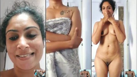 Naked shy slut makes his mascular masturbating bf to cum on vc