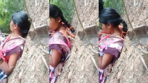 Newly married marathi desperate couple fucking openly in forest