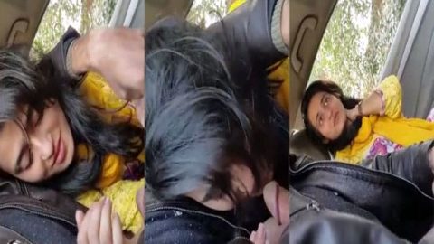 Paki college girl blowjob to her boyfriend in car
