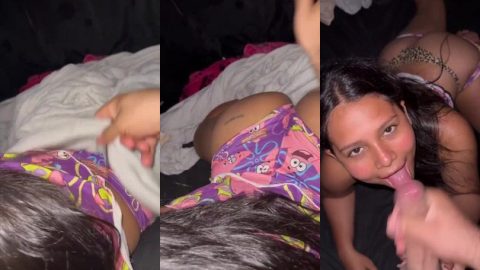 Petite South Indian cutie spicy blowjob with swallowing cum