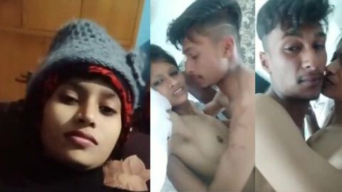 Pretty Delhi girl getting fucked from bf in cold weather
