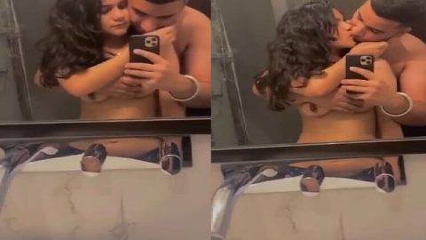 Punjabi sex lovers foreplay before mirror viral MMS