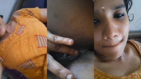 Sexy South Indian girl selfie mms of fingering hairy pussy